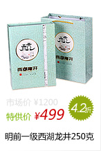 2013年新茶一级西湖龙井明前茶荷塘月色礼盒250g