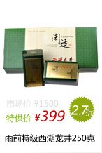 2013年新茶正宗特级雨前西湖龙井闲适礼盒250g（2罐装）